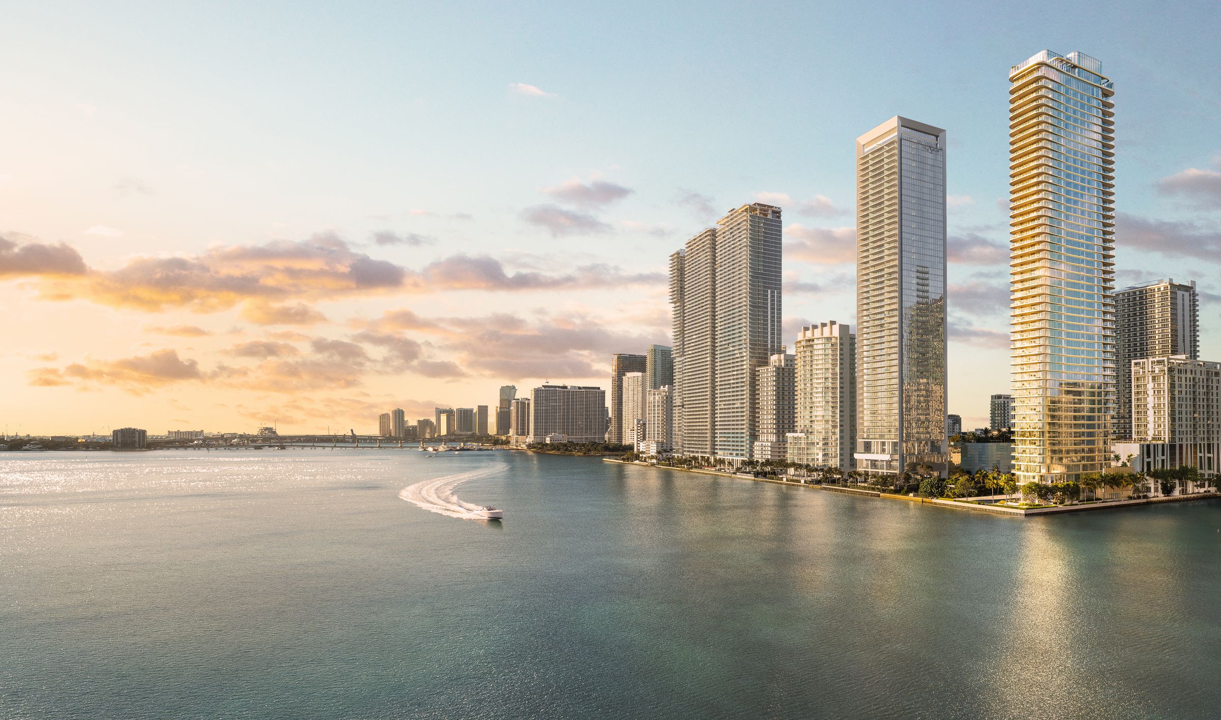 Aerial of LILLI on Biscayne Bay in Edgewater, Miami