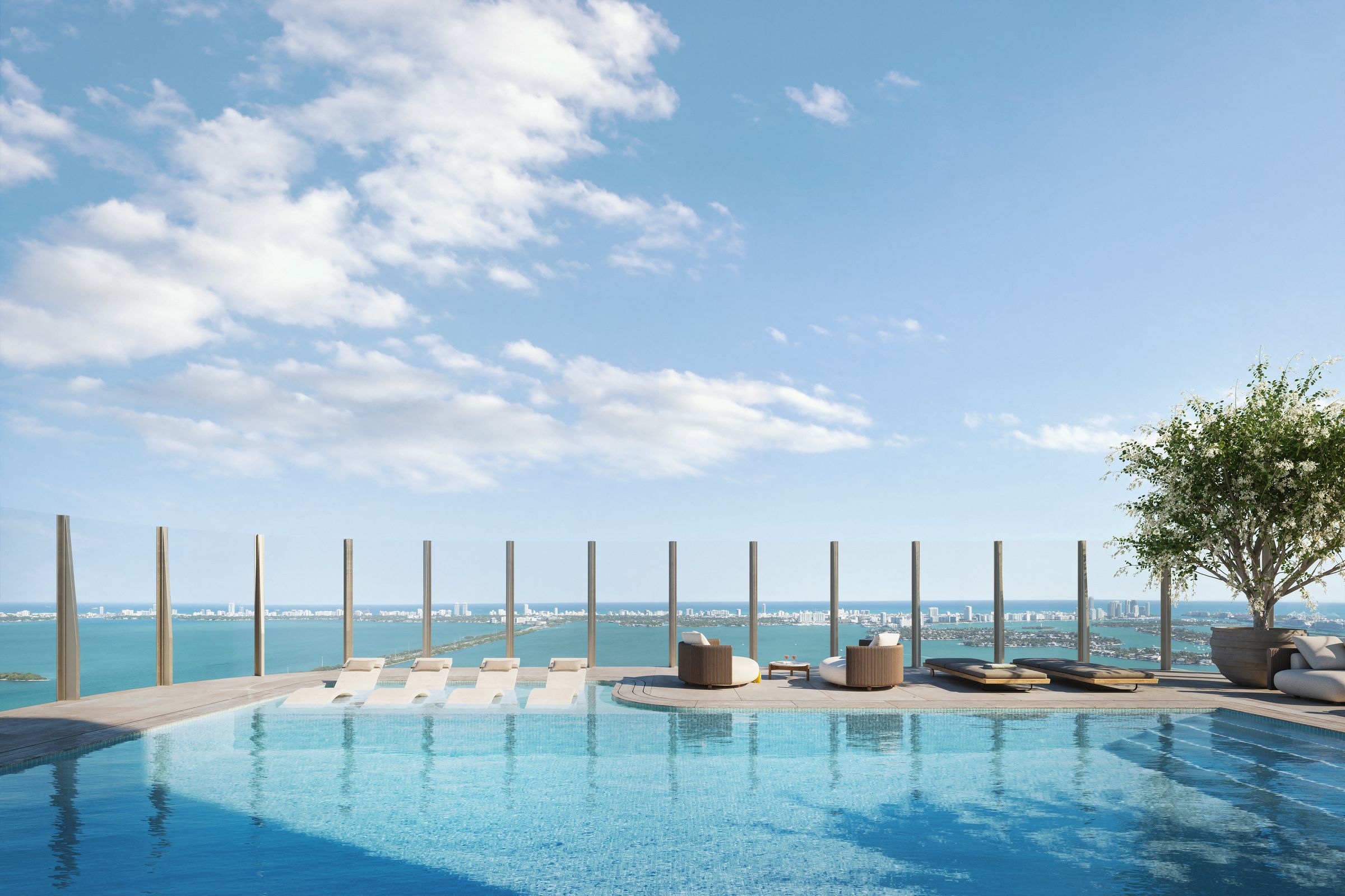 LILLI rooftop pool on Level 53 over Biscayne Bay